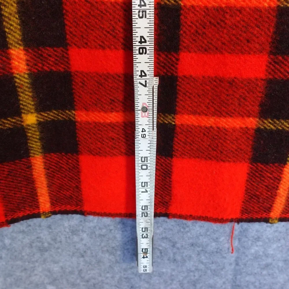 Faribo Wool Throw Blanket Red Tartan Plaid Fluffy Fringed‎ Holiday Festive 56x52